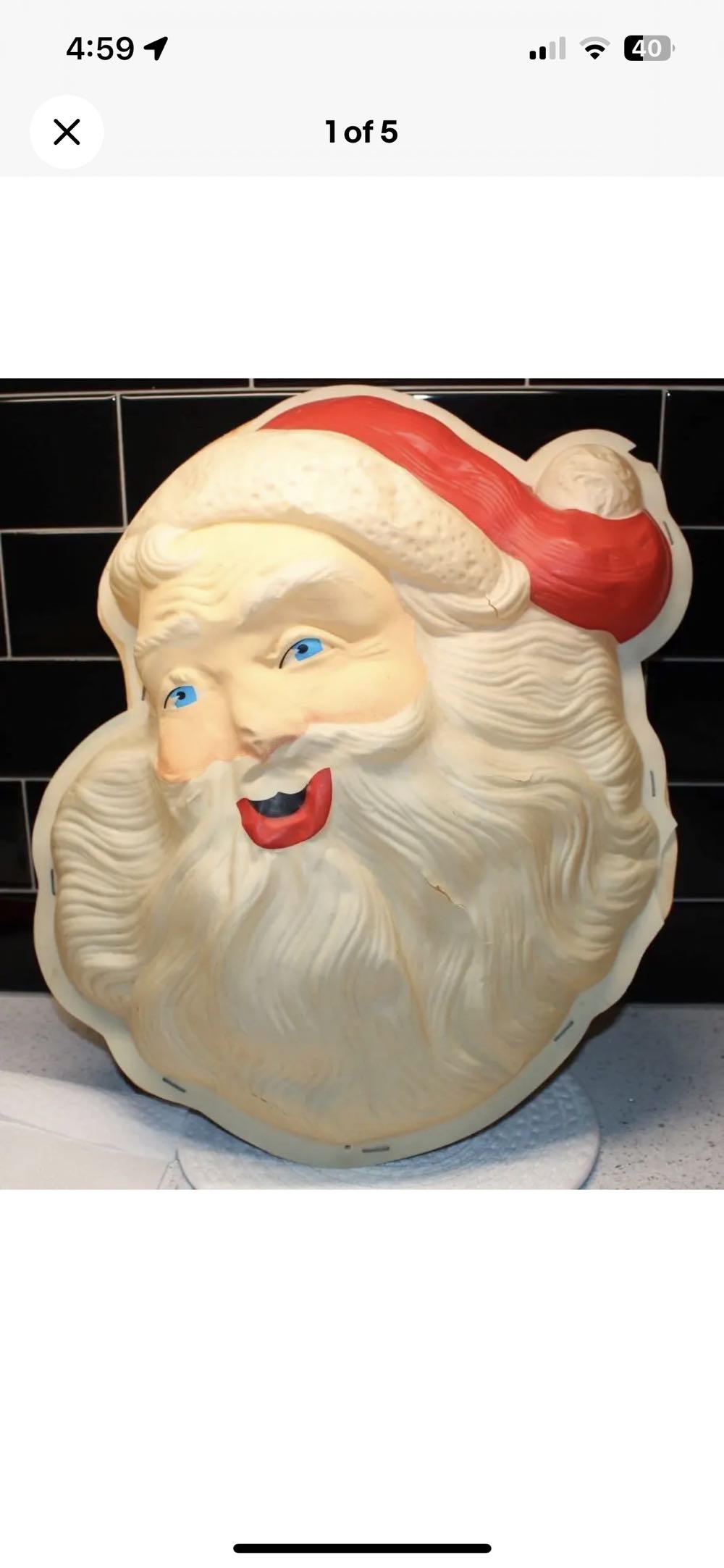 Santa Face  ornament collectible - Main Image 1
