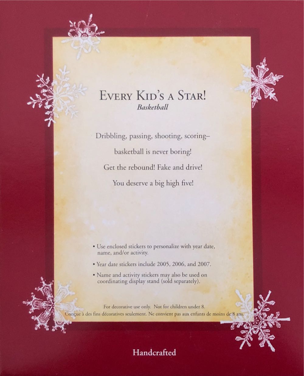 **Every Kid’s A Star Basketball  ornament collectible [Barcode 015012870459] - Main Image 3