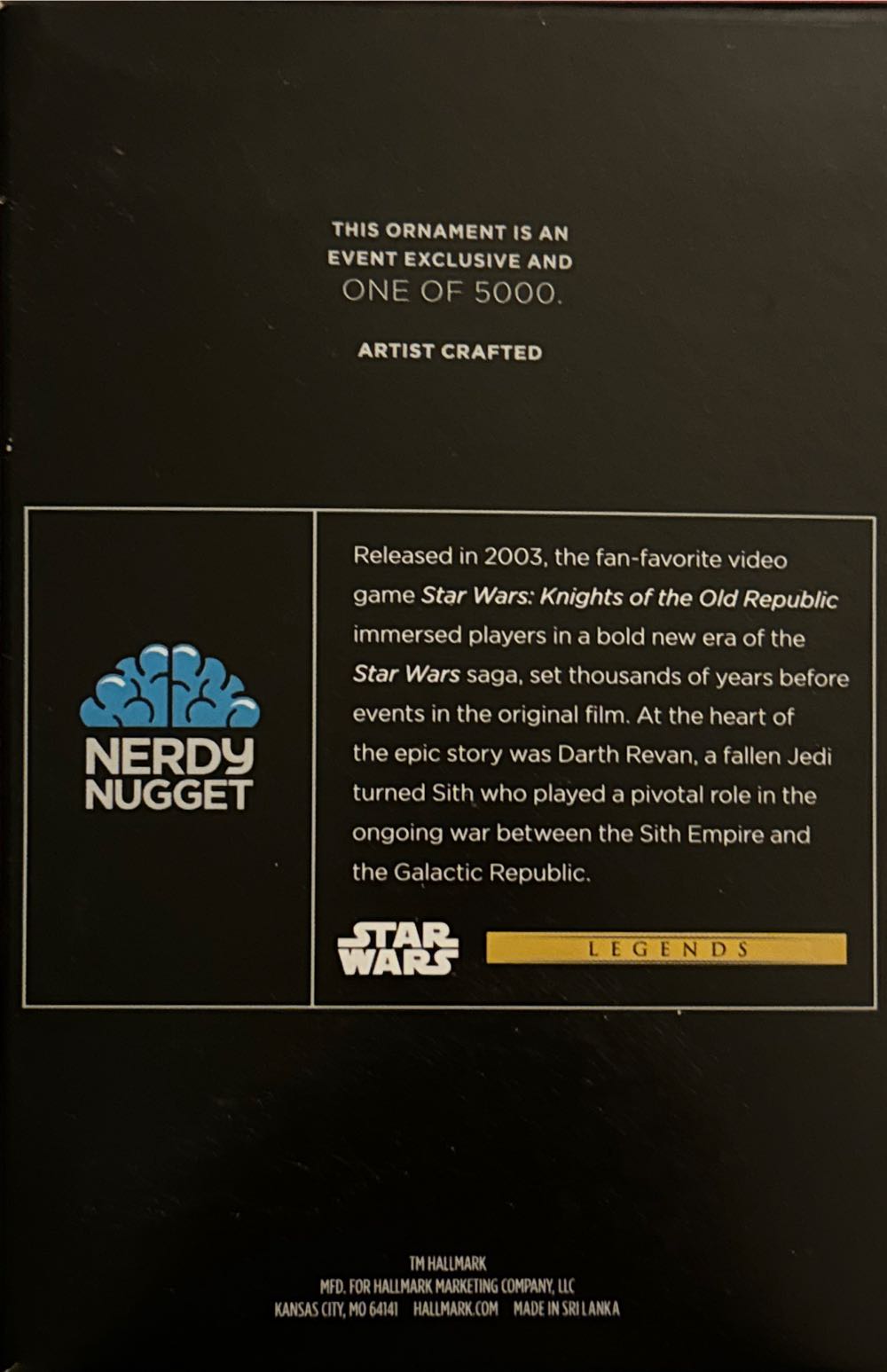 Darth Revan - Star Wars Knights of the Old Republic (Star Wars) ornament collectible - Main Image 2