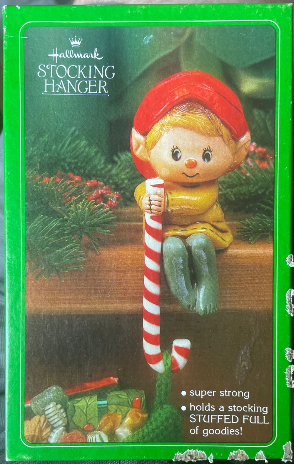 Hallmark - Stocking Hanger - 1984 - Elf With Candy Cane - In Box - Elf (Stocking Hanger) ornament collectible - Main Image 3