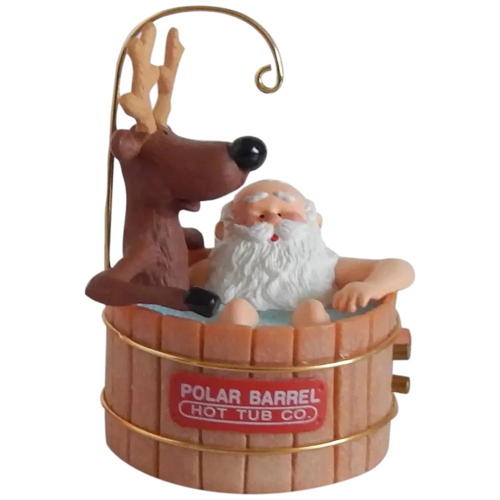 Hallmark 1986 Santas Hot Tub - Humor ornament collectible - Main Image 1