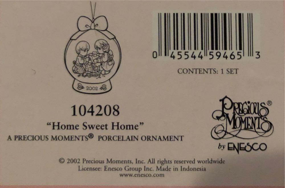 Sweet Home Sweet Precious Moments 104208 Masterpiece © #104208  ornament collectible [Barcode 045544594653] - Main Image 2