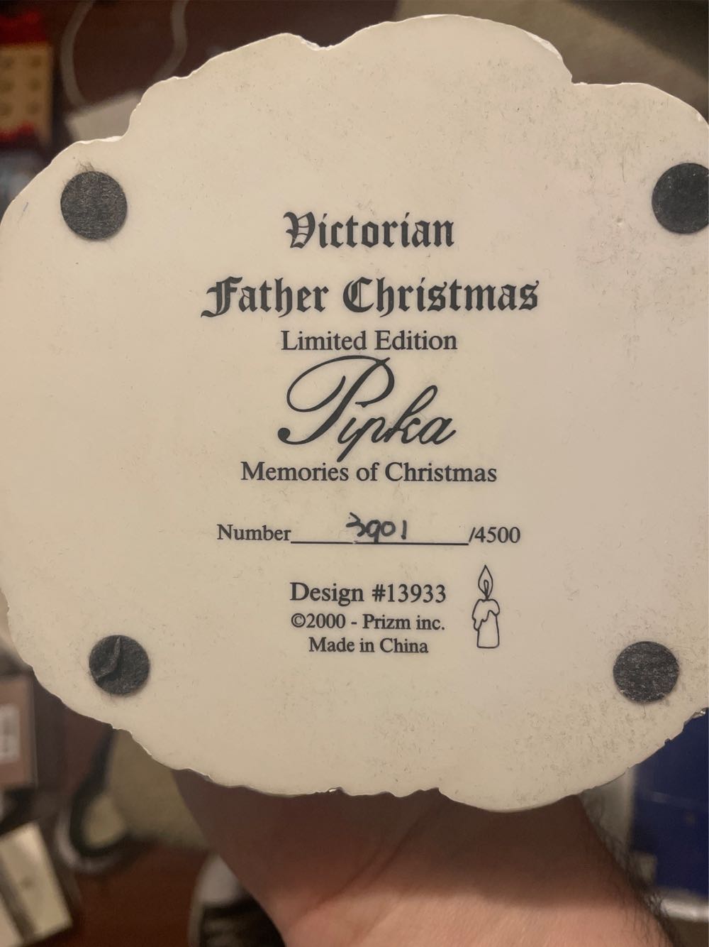 Pipka - 2000 - Victorian Father Christmas - #3901/4500 - Design #13933 - Memories of Christmas (Collectible Series) ornament collectible - Main Image 3