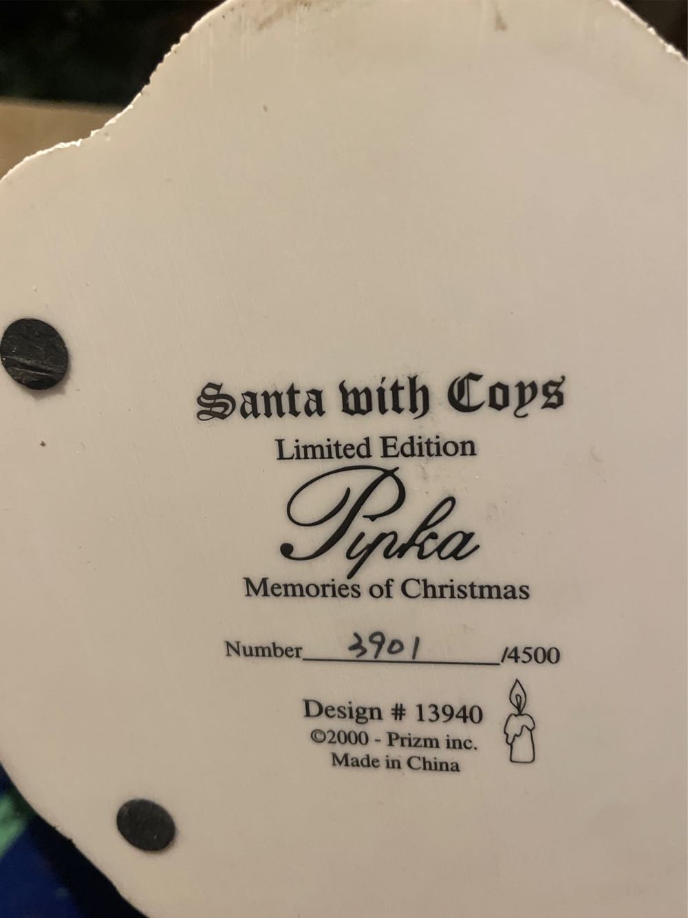 Pipka - 2000 - Santa With Toys - #3901/4500 - Design #13940 - Memories of Christmas (Collectible Series) ornament collectible - Main Image 4