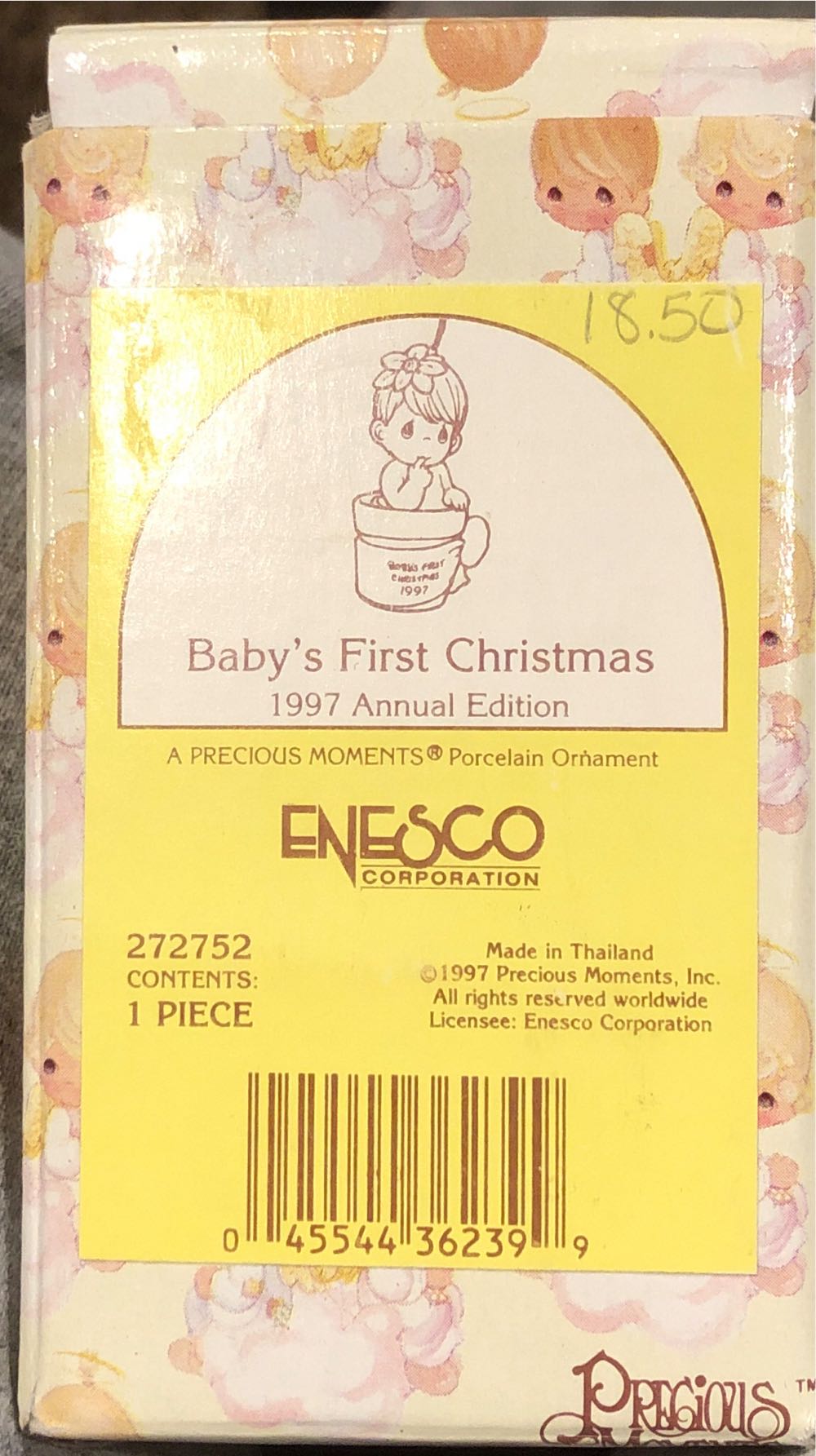 Precious Moments Baby’s First Christmas Porcelain  ornament collectible [Barcode 045544362399] - Main Image 2
