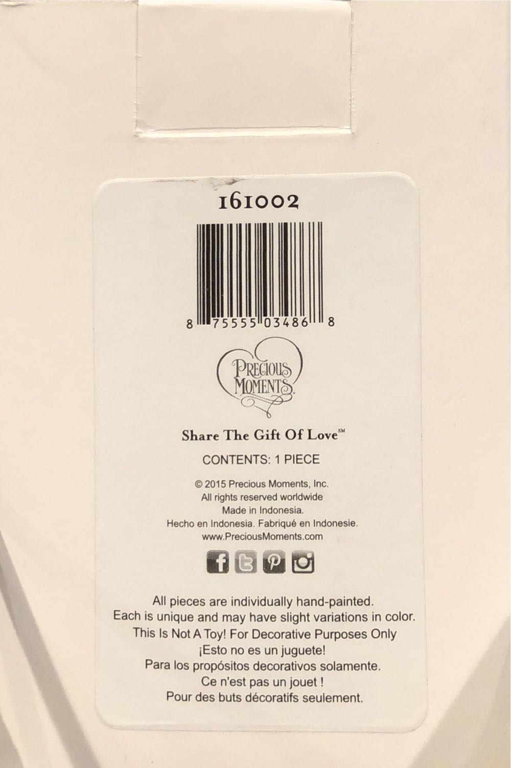 Precious Moments Wishing You A Beautiful Christmas” Dated Bisque Porcelain Ornament 161002  ornament collectible [Barcode 875555034868] - Main Image 3