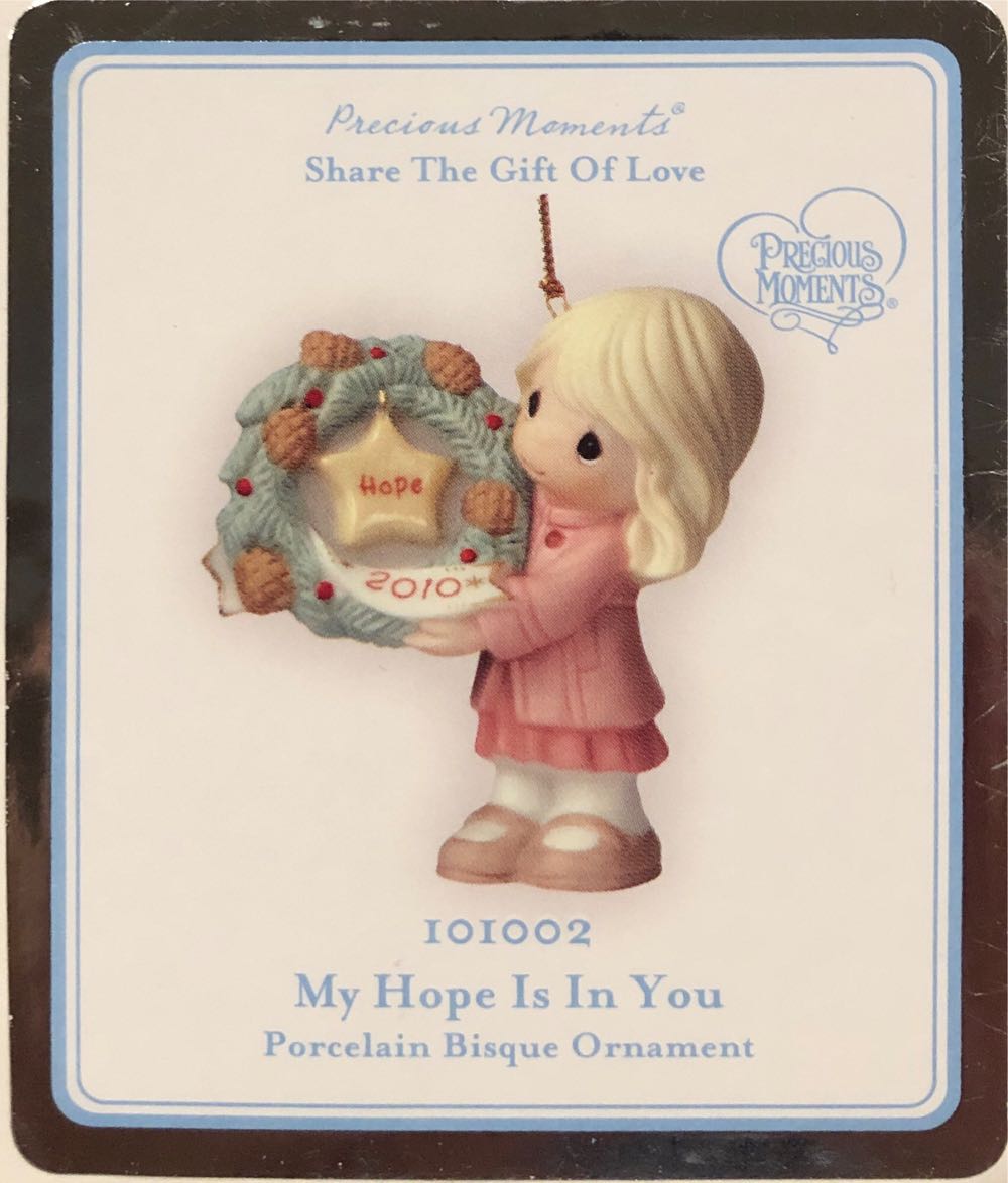 Precious Moments My Hope Is In You Porcelain Ornament Christmas 101002 - Precious Moments Ornaments (Christmas) ornament collectible [Barcode 875555000207] - Main Image 2