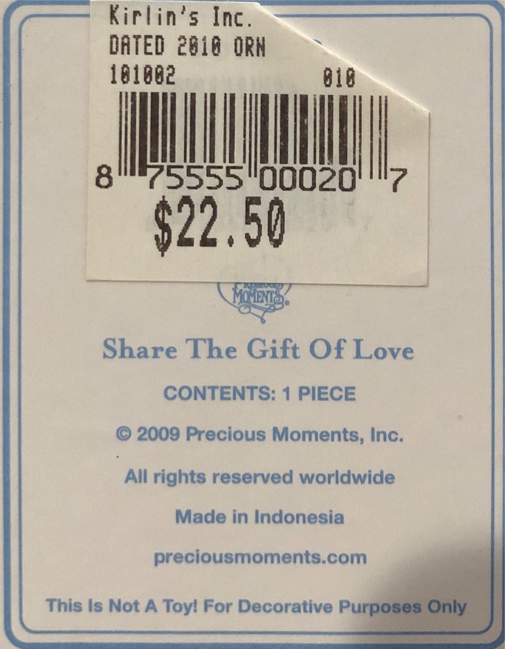 Precious Moments My Hope Is In You Porcelain Ornament Christmas 101002 - Precious Moments Ornaments (Christmas) ornament collectible [Barcode 875555000207] - Main Image 3