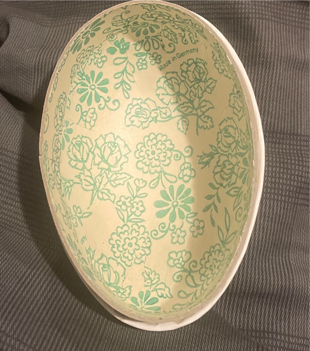 Paper Mache - Easter Egg - Two Rabbits, Chick And Bird Under Mushroom - Bunny (Easter Egg) ornament collectible - Main Image 2