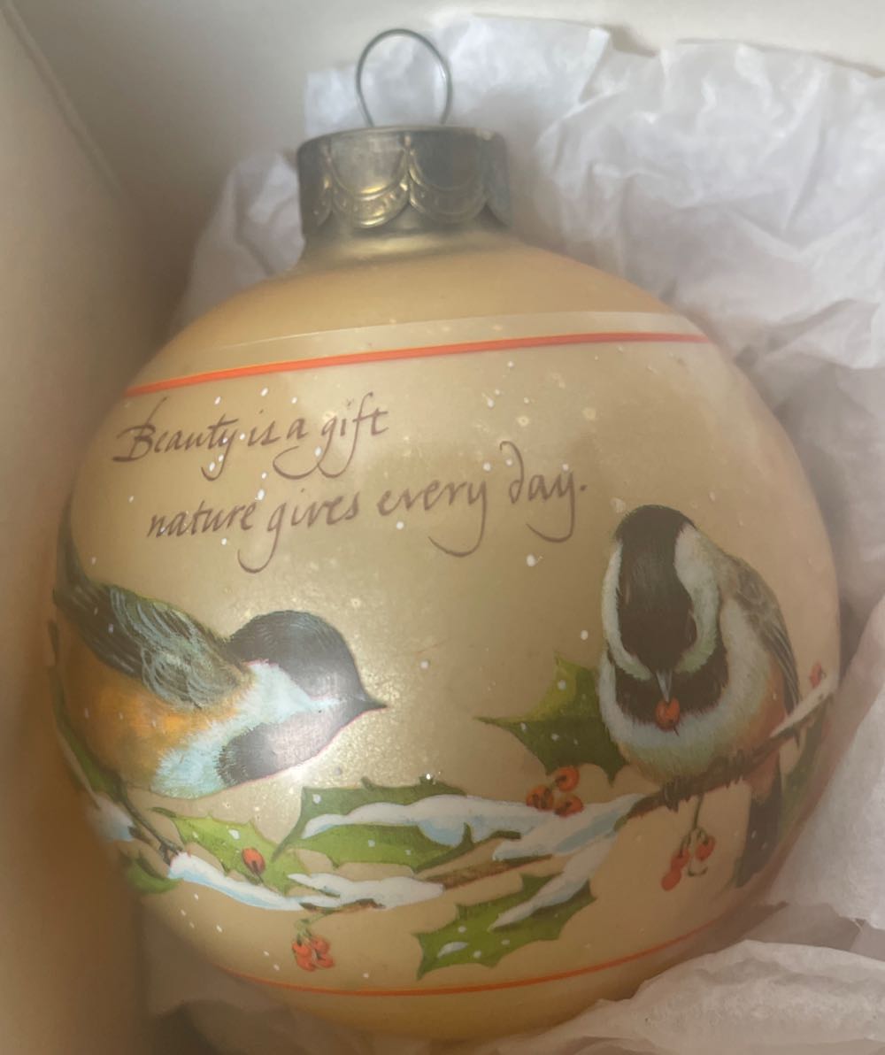 Christmas Chickadees - Birds (Round) ornament collectible - Main Image 2