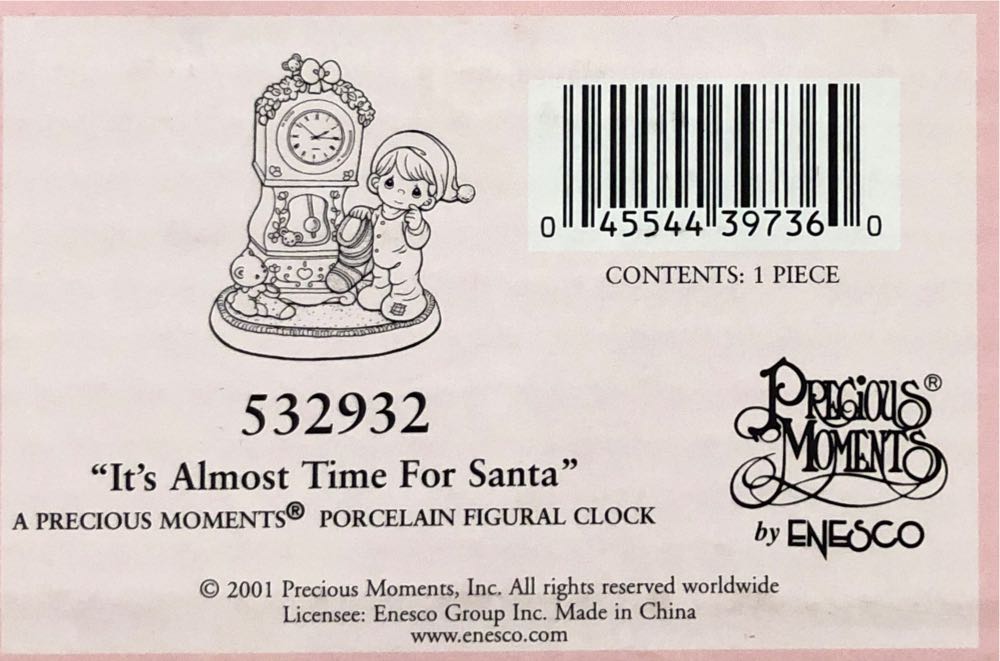 Precious Moments **it’s Almost Time For Santa Clock** 532932  ornament collectible [Barcode 045544397360] - Main Image 2