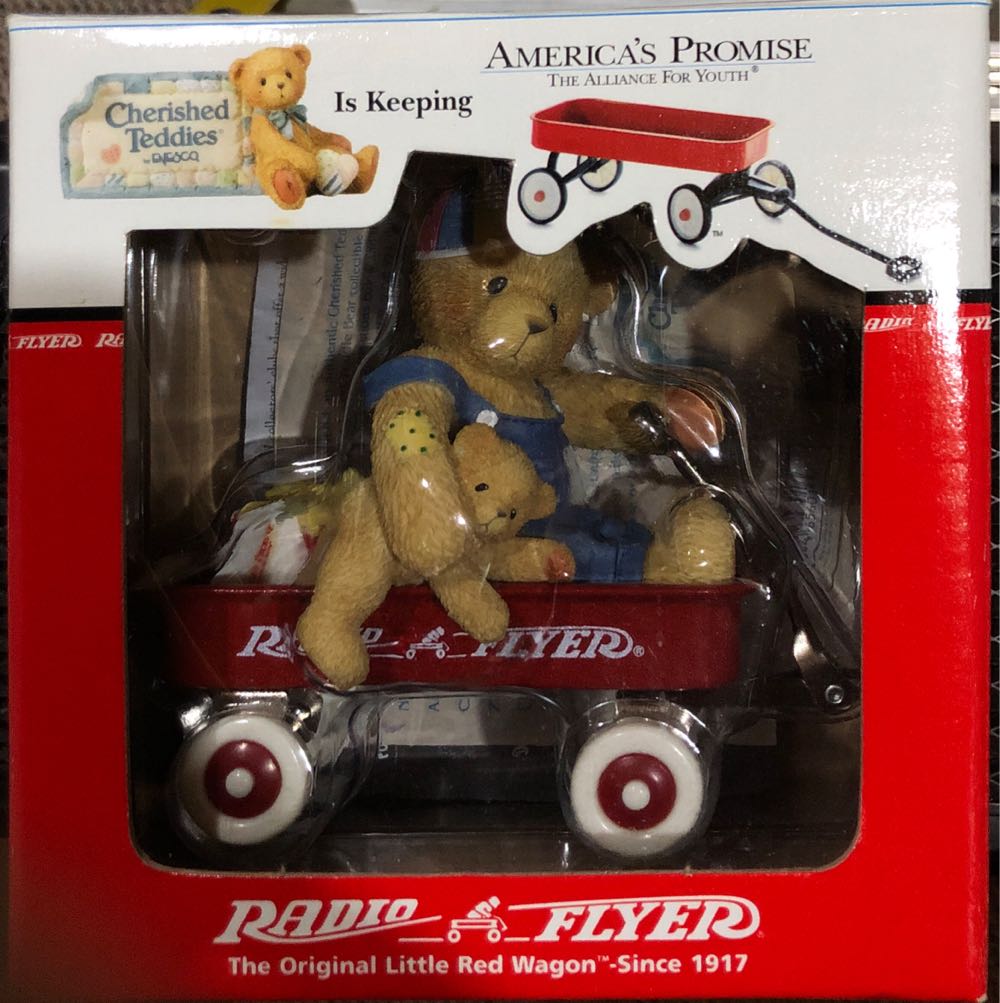 Cherished Teddies America’s Promise Radio Flyer By Enesco 644382  ornament collectible [Barcode 045544656016] - Main Image 2
