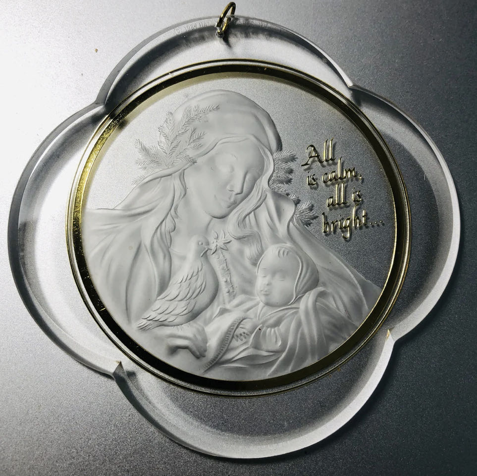 Shiny Brite - Poloron - Round - Unbreakable - Snowcap - Gold - White Mica