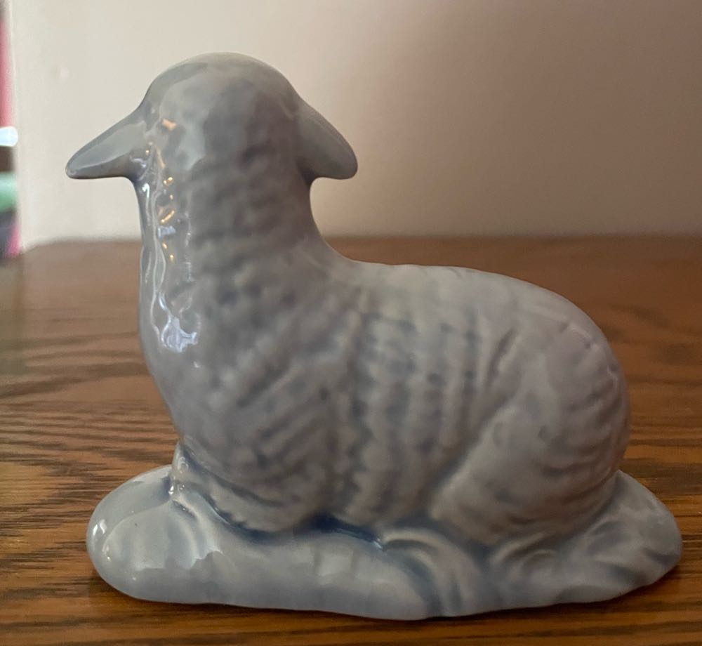 Ceramic - Provincial - Nativity - Animal - Sheep - Laying - P538 - Animals (Nativity) ornament collectible - Main Image 2