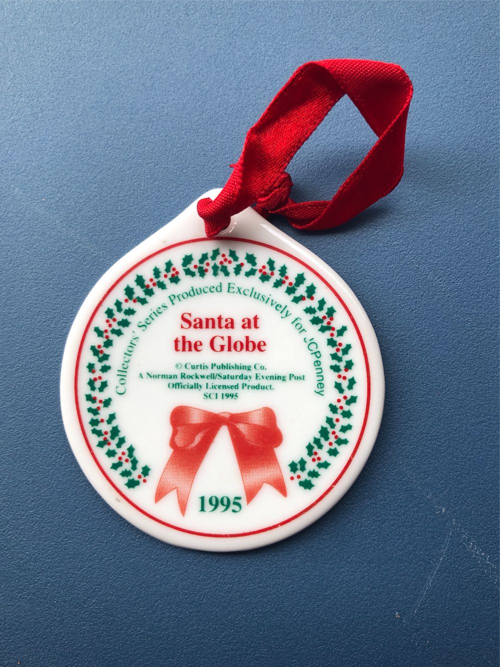 Santa At The Globe  ornament collectible - Main Image 2