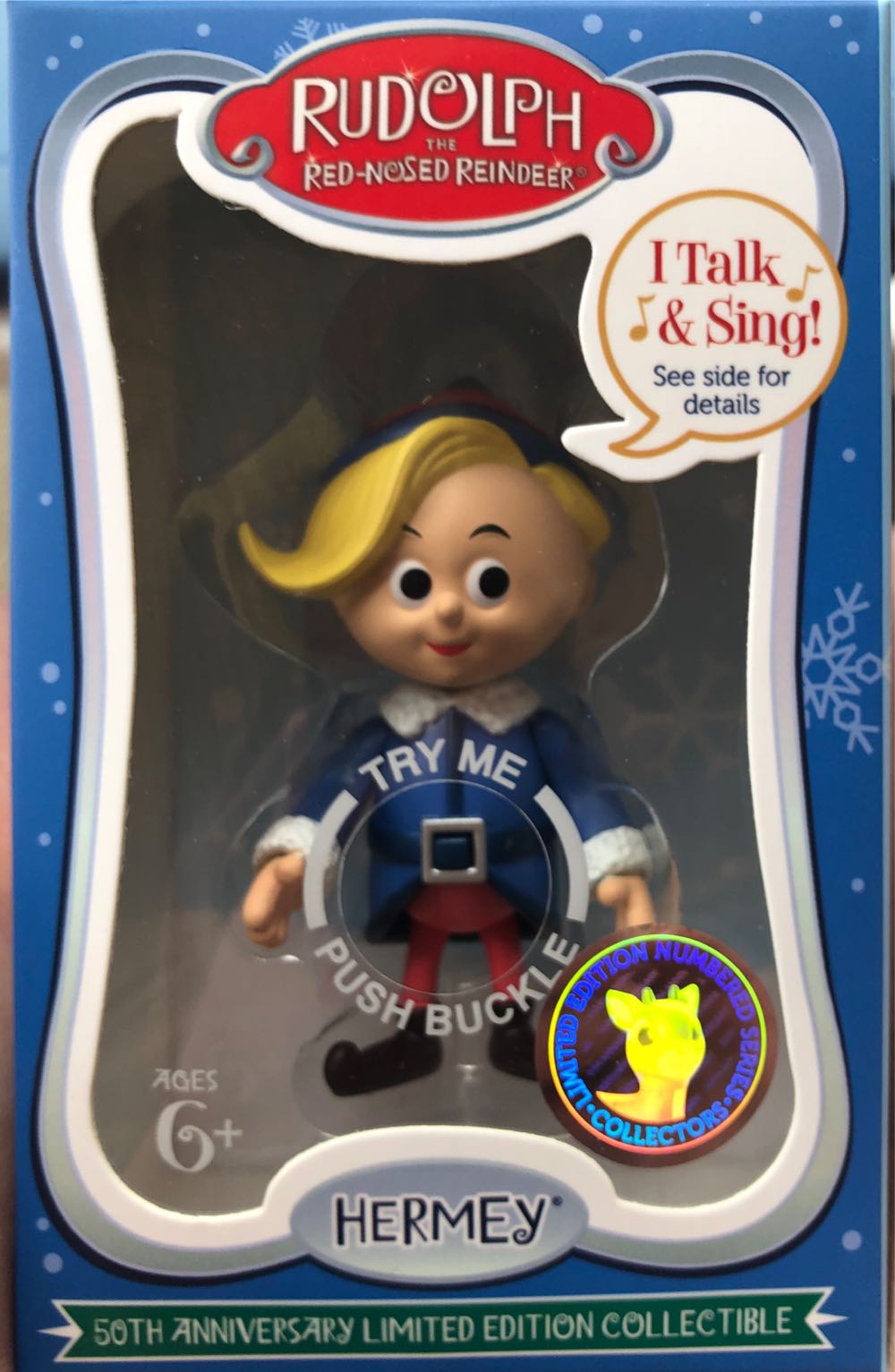 Edition Hermey Figurine Rudolph The Red Reindeer 50th Anniversary Limited Edition Collectible Talk Figure Nosed Dentist Sing  ornament collectible [Barcode 895007004638] - Main Image 2