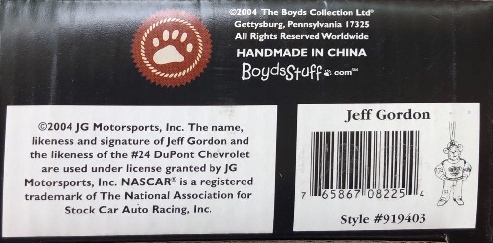 Boyds Bear Jeff Gordon 24 Dupont Boyds Racing Family Sealed Nascar #24 Resin Bears Driver  ornament collectible [Barcode 765867082254] - Main Image 2