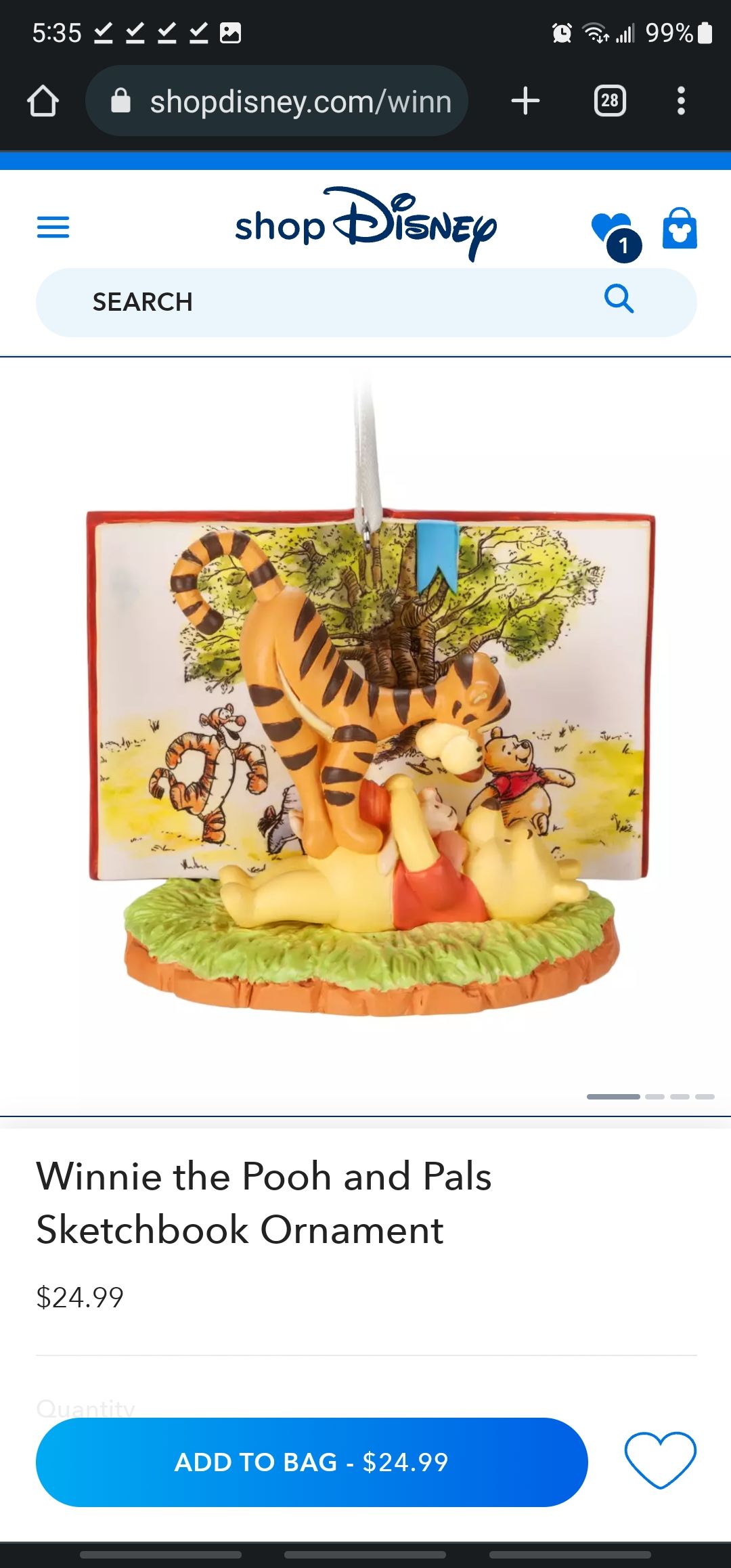 Winnie the Pooh and Pals - Disney Sketchbook (Disney’s Winnie the Pooh) ornament collectible [Barcode 465064100552] - Main Image 2