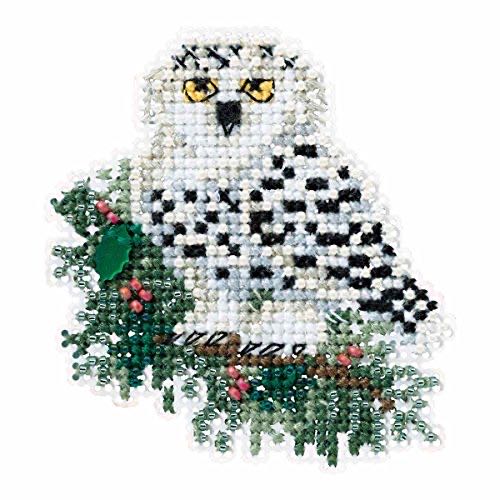 Snowy Owlet Beaded Counted Cross Stitch Christmas Ornament Kit Mill Hill Winter Holiday Mh181633  ornament collectible [Barcode 098063119890] - Main Image 1