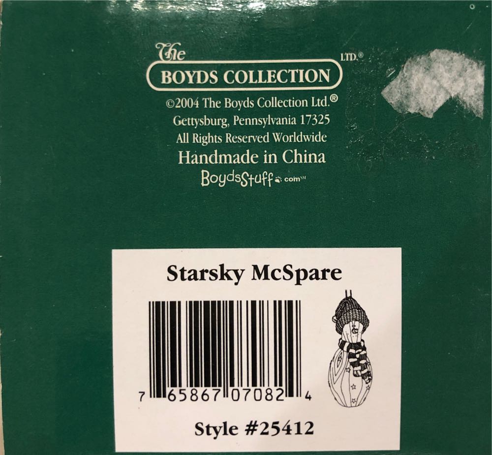 Boyd’s Bears: Starsky McSpare  ornament collectible [Barcode 765867070824] - Main Image 2