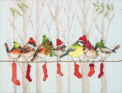 Dimensions ’winter Gathering’ Counted Cross Stitch Kit 14 Count Ivory Aida Cloth 12’’ X 9’’  ornament collectible [Barcode 088677089702] - Main Image 1
