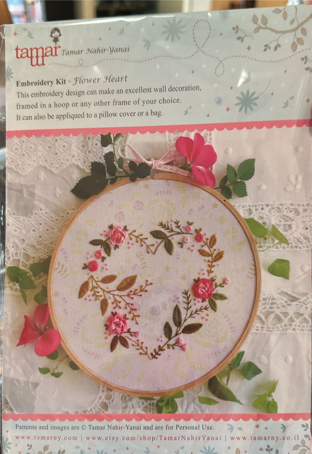 Flower Heart Embriodery Kit  ornament collectible - Main Image 1
