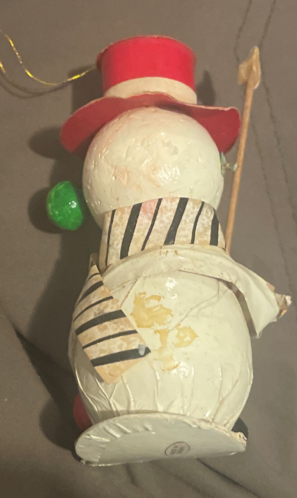 Paper Mache - Snowman - Snowman (Paper Mache) ornament collectible - Main Image 2