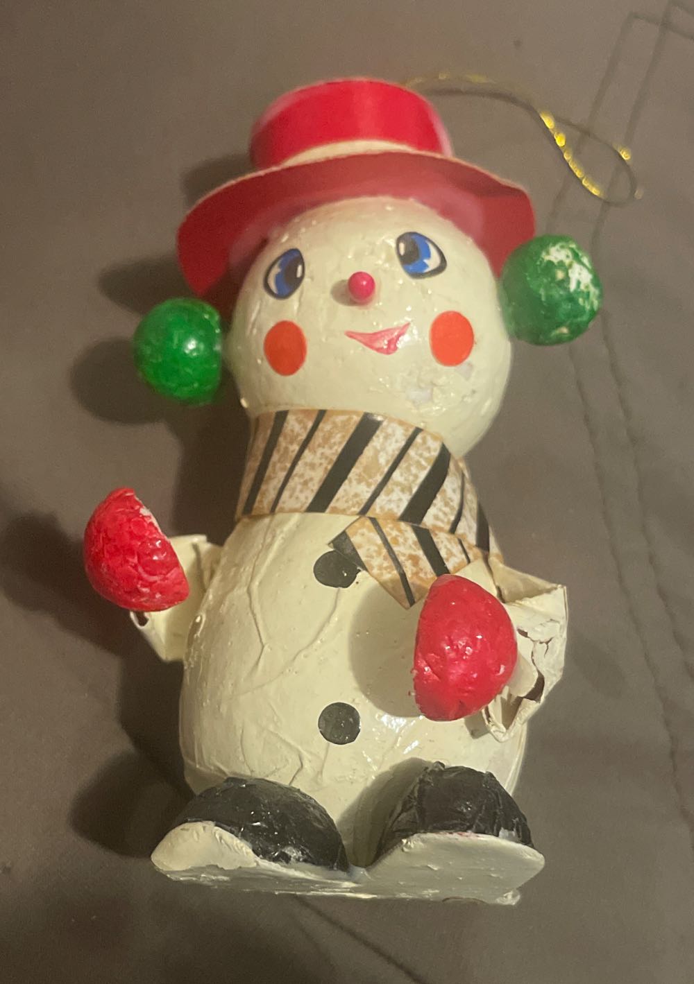 Paper Mache - Snowan - Snowman (Paper Mache) ornament collectible - Main Image 1