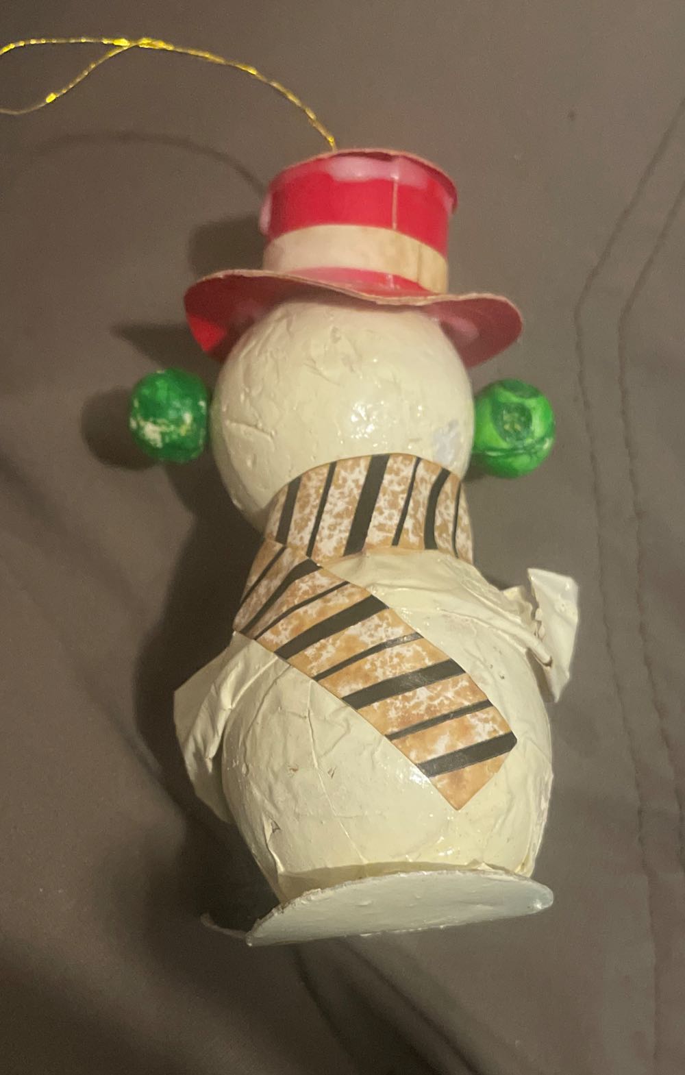 Paper Mache - Snowan - Snowman (Paper Mache) ornament collectible - Main Image 2
