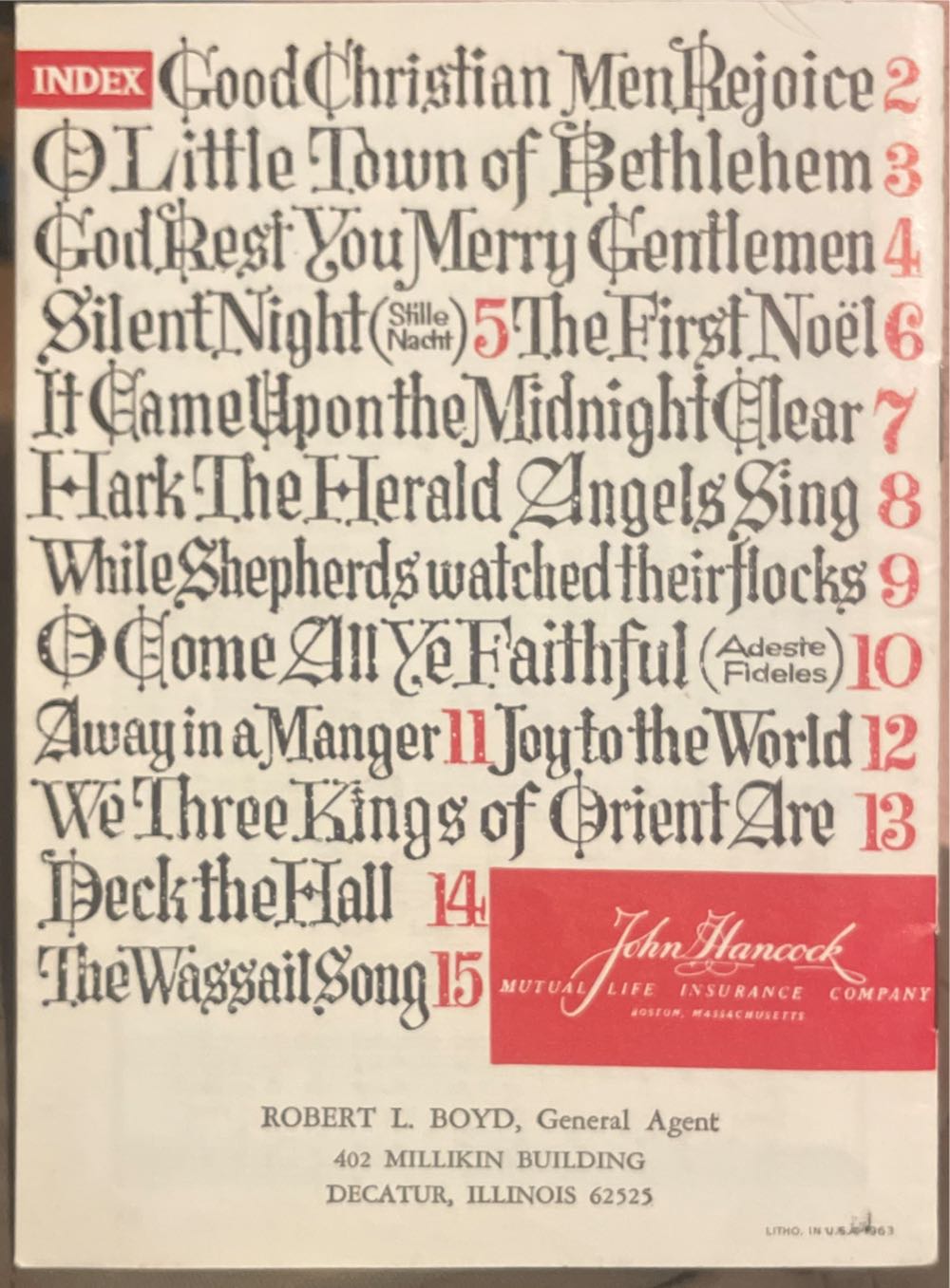 Promotional - 1963 - John Hancock - Christmas Carols - Christmas Carols (Promotional Product) ornament collectible - Main Image 2