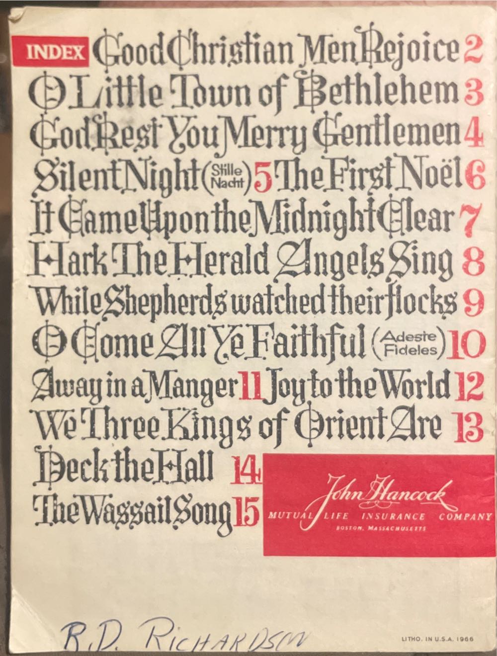 Promotional - 1966 - John Hancock - Christmas Carols - Christmas Carols (Promotional Product) ornament collectible - Main Image 2