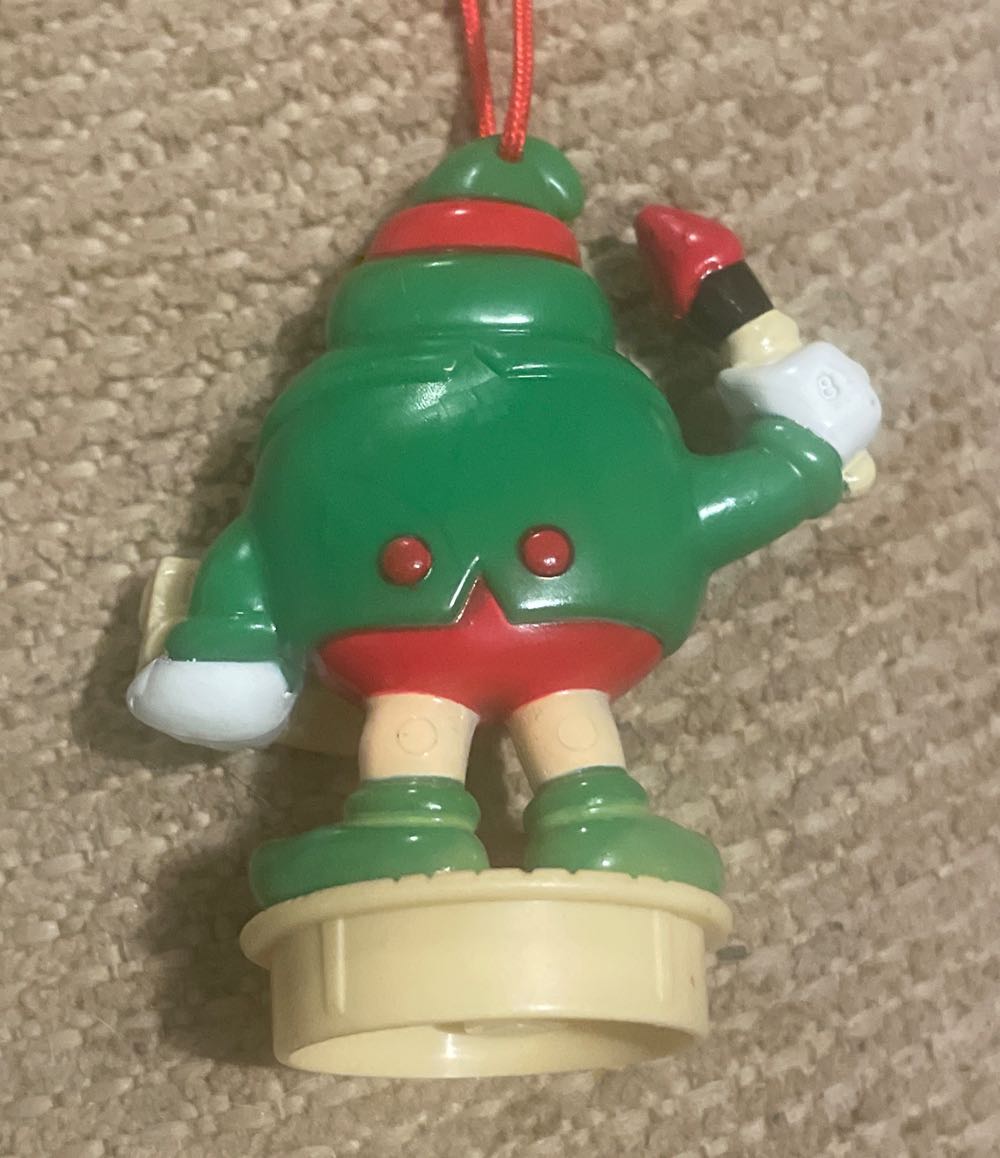 M&M - 1997 - Red - Plain - Elf Painting Train - M&Ms (Tube Topper) ornament collectible - Main Image 2