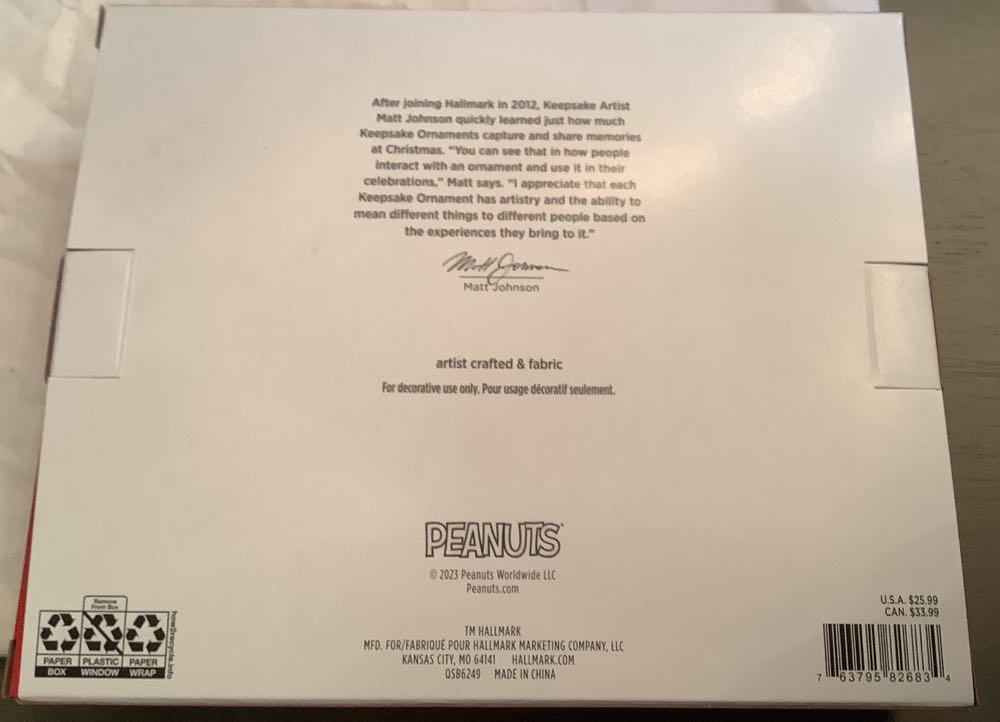 Peanuts Miniature Tree Topper & Skirt - Peanuts (Miniature) ornament collectible [Barcode 763795826834] - Main Image 4