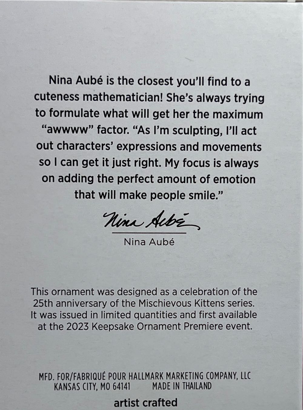 Mischevious kittens - Special Edition 25th Anniversary - Mischievous Kittens (Cat) ornament collectible [Barcode 763795825011] - Main Image 2