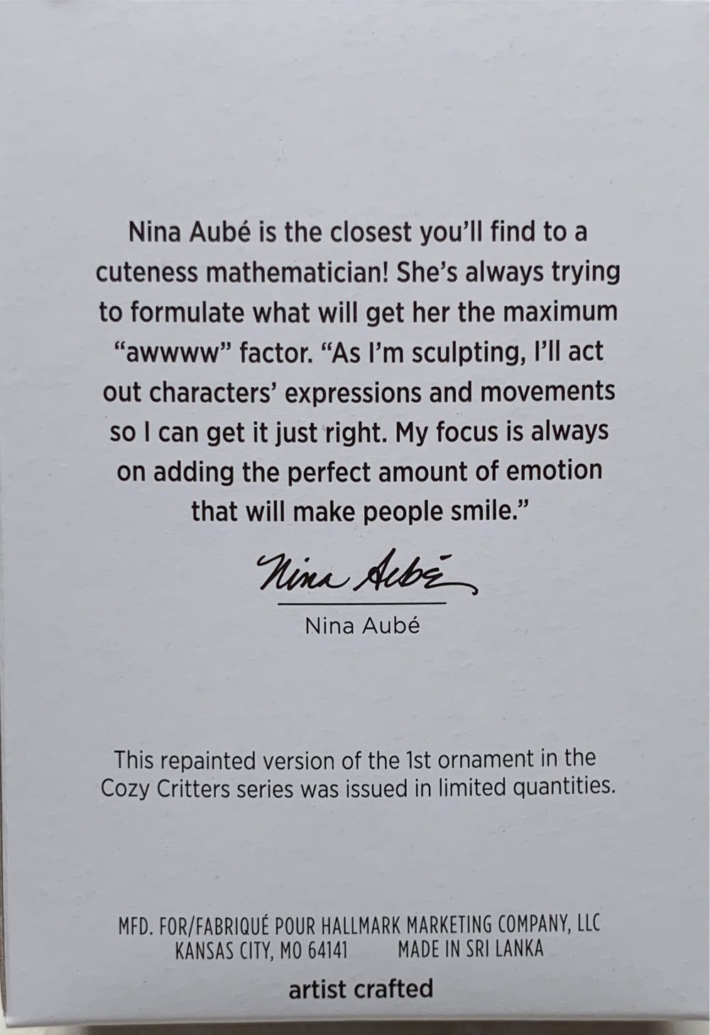 Cozy Critters Special Edition - Cozy Critters (Birds) ornament collectible [Barcode 763795820801] - Main Image 2