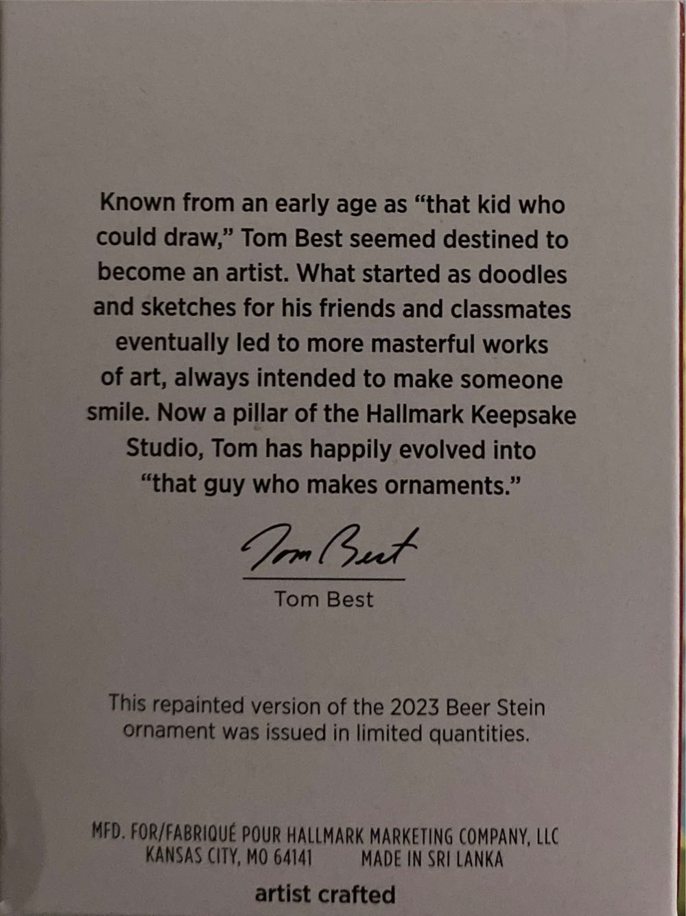 Beer Stein #12.5 - Beer Stein (Keepsake 50th Anniversary) ornament collectible [Barcode 763795820856] - Main Image 2