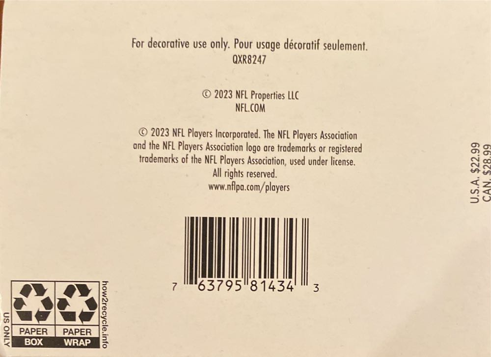 Josh Allen - #29 Football Legends (Sports) ornament collectible [Barcode 763795814343] - Main Image 3