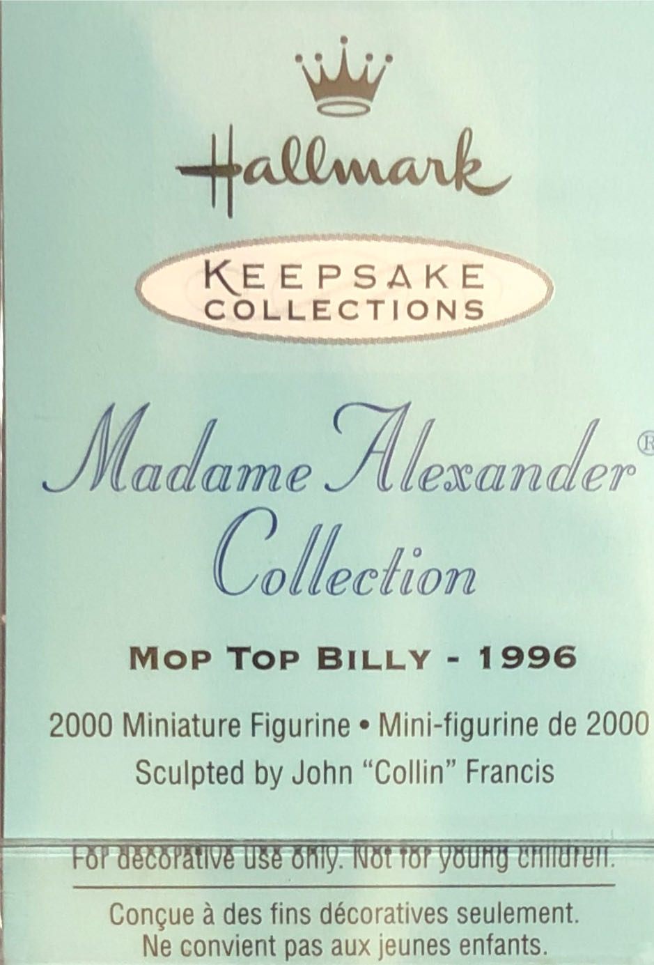 Mop Top Billy - 1996 - Miniature Madame Alexander (Madame Alexander) ornament collectible [Barcode 015012553970] - Main Image 2