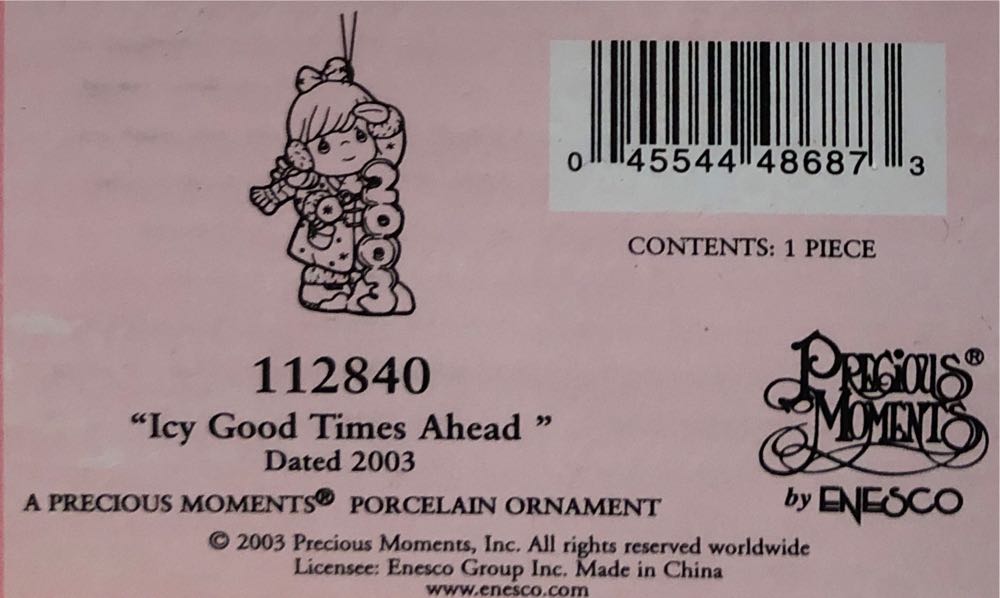 Icy Good Times Ahead - Precious Moments Ornaments (Christmas) ornament collectible [Barcode 045544486873] - Main Image 2
