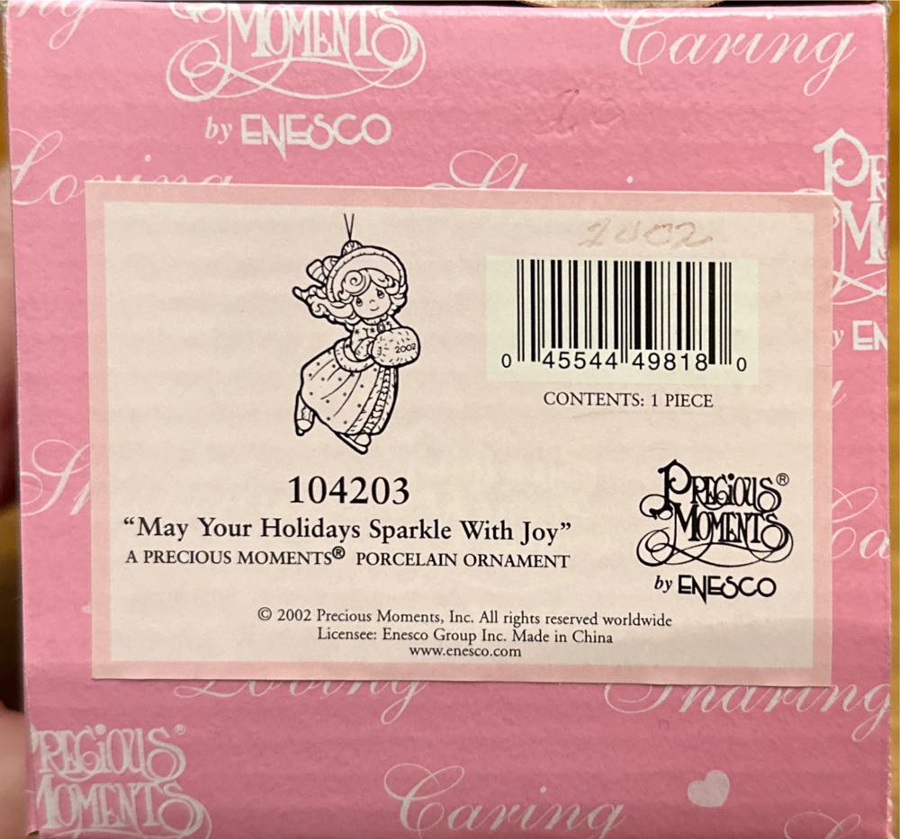 May Your Holidays Sparkle With Joy - Precious Moments Ornaments (Christmas) ornament collectible [Barcode 045544498180] - Main Image 3