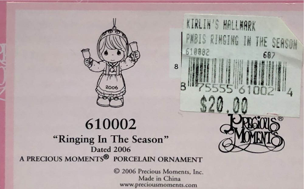 Ringing In The Season - Precious Moments Ornaments (Christmas) ornament collectible [Barcode 875555610024] - Main Image 2