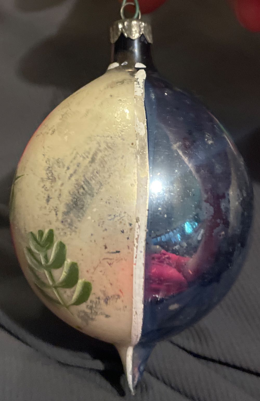 Poland - Teardrop - Belsnickle - Trees - Pink, Green, Blue & White - Belsnickle (Teardrop) ornament collectible - Main Image 2