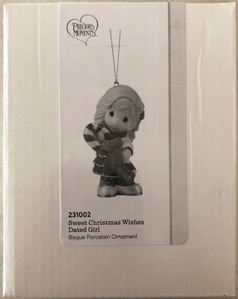 Precious Moments 231002 Sweet Christmas Wishes Dated Girl Bisque Porcelain Ornament  ornament collectible [Barcode 842181130806] - Main Image 2