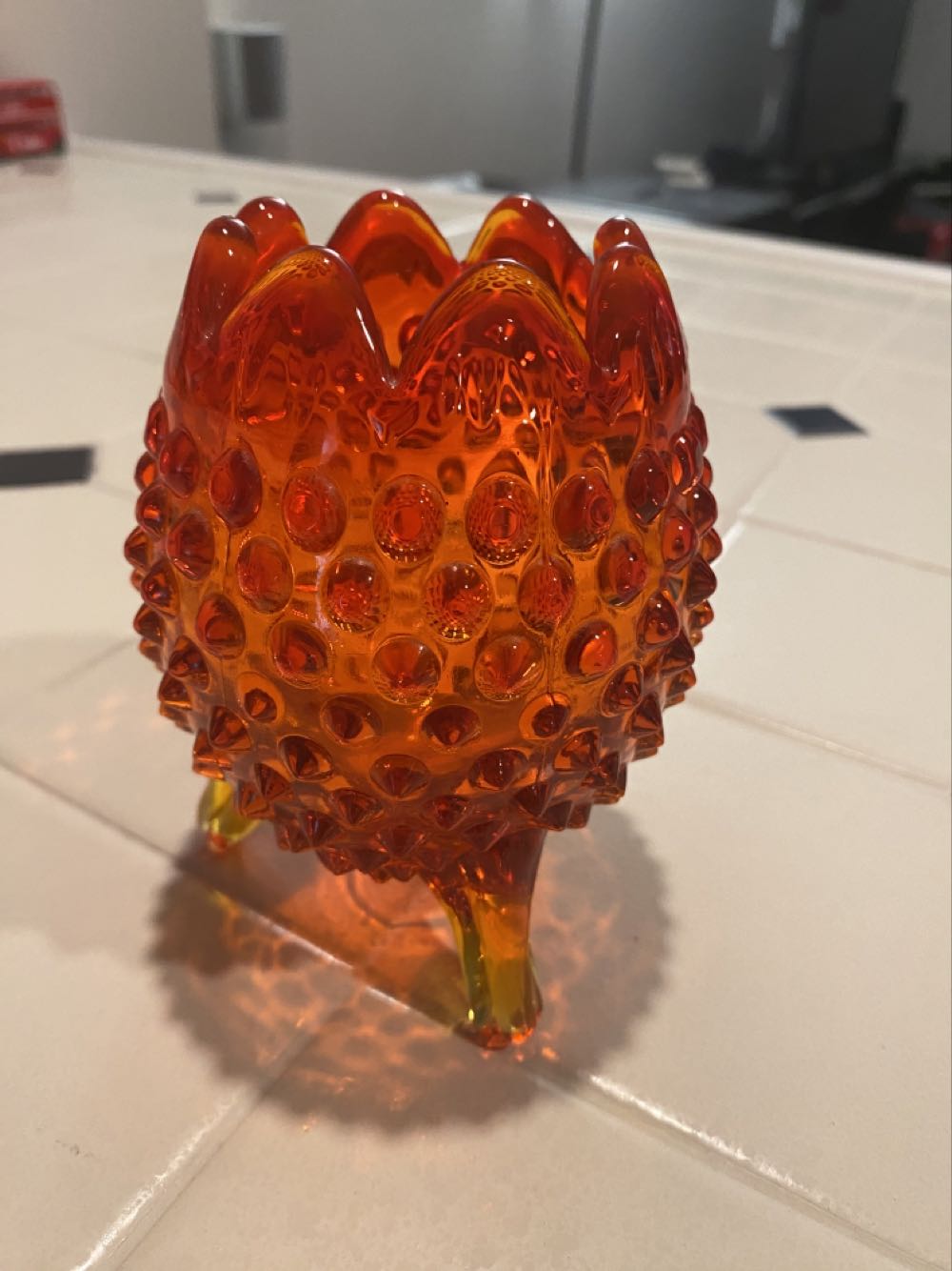 Fenton Amberina Hobnail Rose Bowl  ornament collectible - Main Image 2