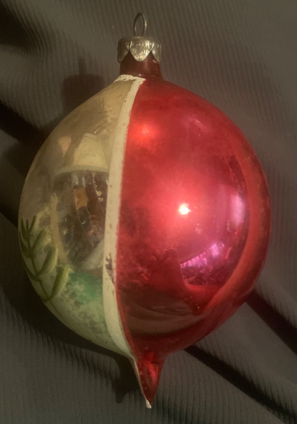 Poland - Teardrop - Belsnickle - Trees - Yellow, White, Green, Red - Belsnickle (Teardrop) ornament collectible - Main Image 2