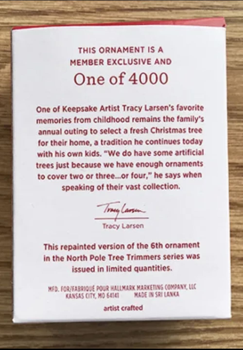 North Pole Tree Trimmers #6 (Repaint) - North Pole Tree Trimmers (Hallmark KOC Member Exclusive, Ltd Ed) ornament collectible - Main Image 2