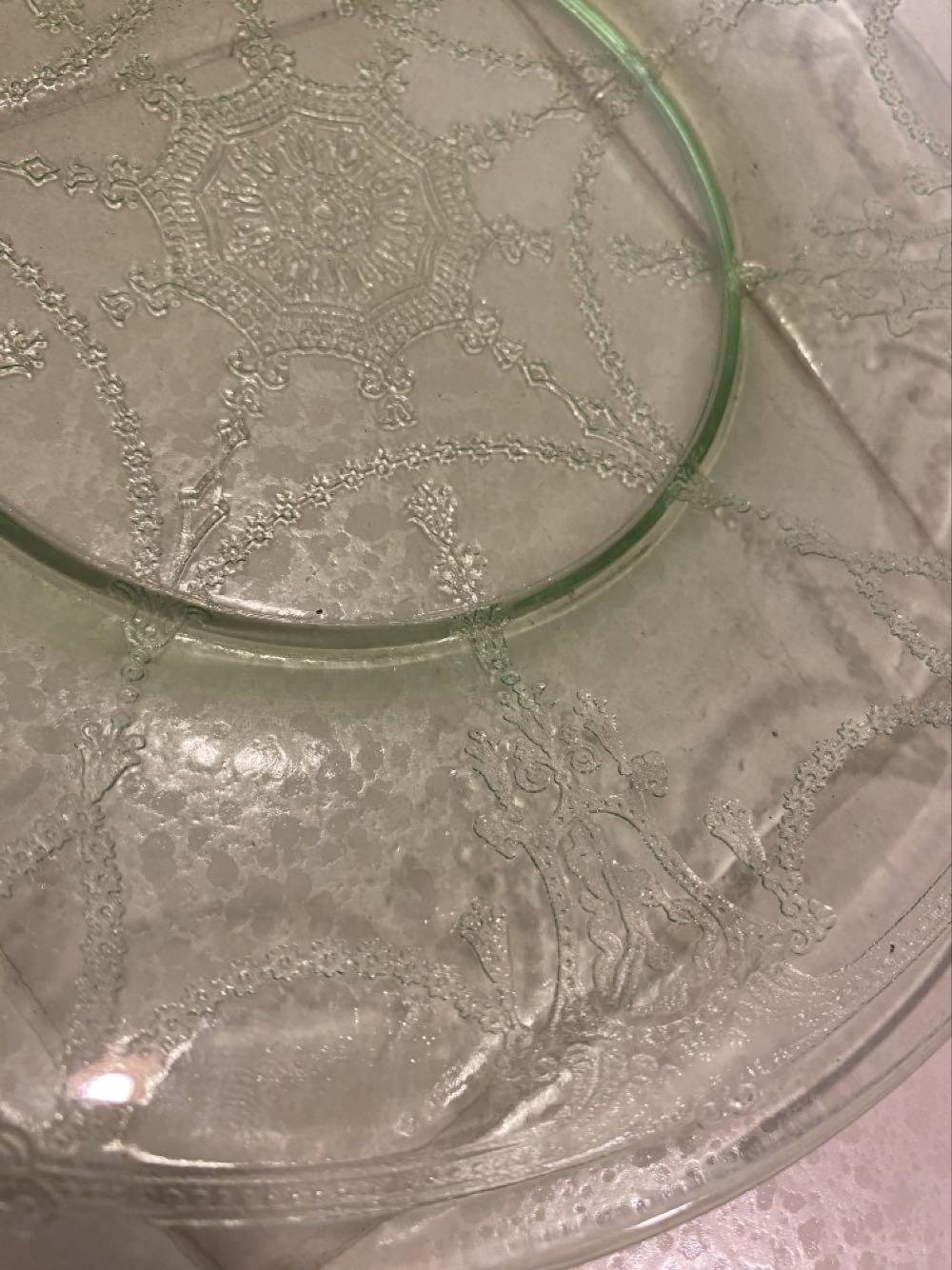 Federal Glass Georgian Lovebird Pattern 8.5” Salad Plate  ornament collectible - Main Image 4