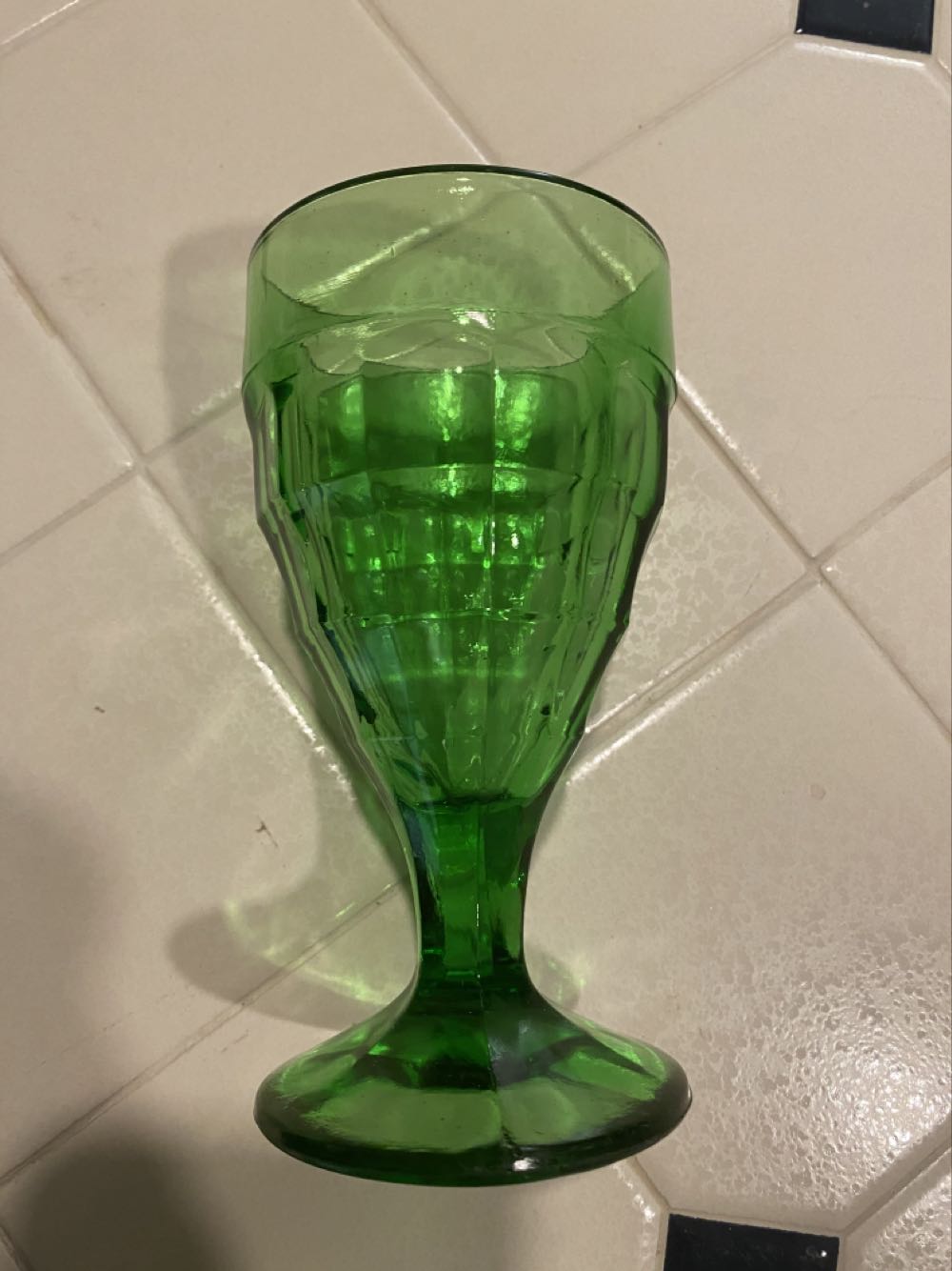 Hazel Atlas Colonial Block pattern Footed Tumbler  ornament collectible - Main Image 2