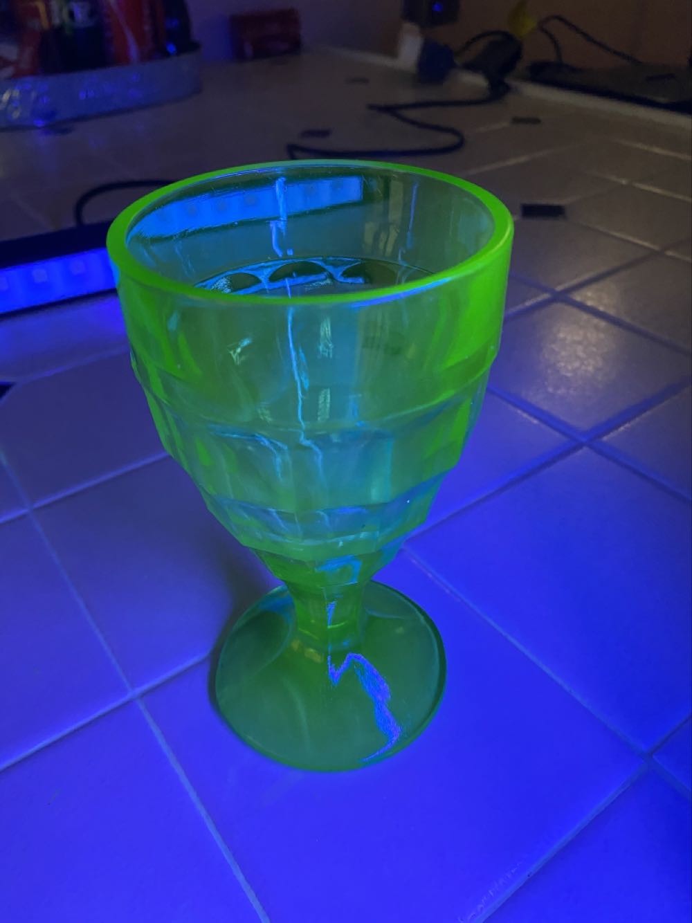 Hazel Atlas Colonial Block pattern Footed Tumbler  ornament collectible - Main Image 3