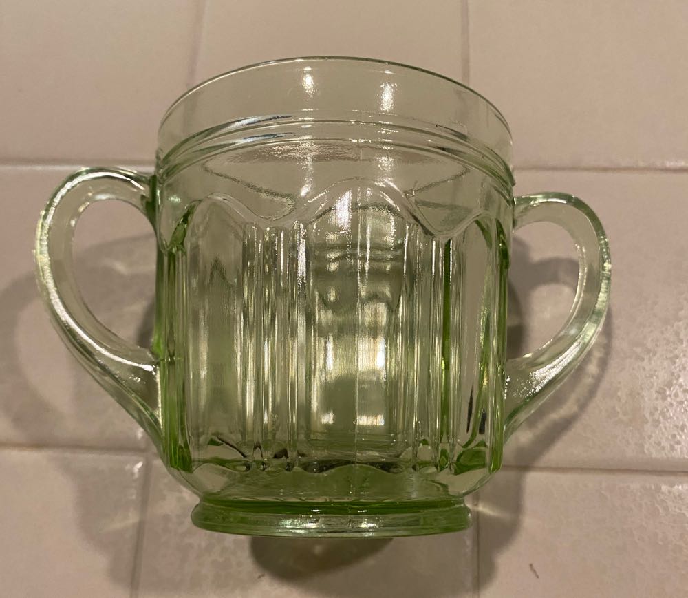 Hocking Colonial Knife And Fork Pattern Open Sugar Bowl Dish  ornament collectible - Main Image 2